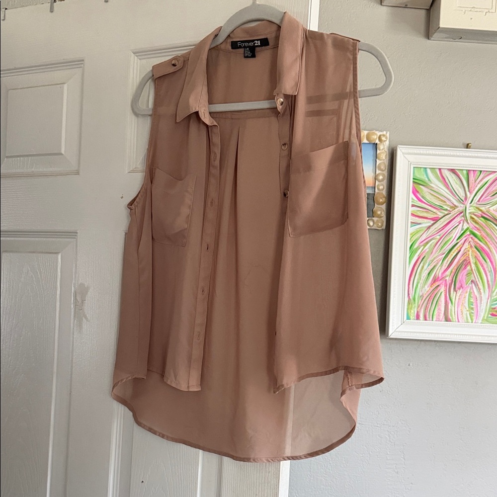 Forever 21 Sleeveless Blouse - Soft Brown